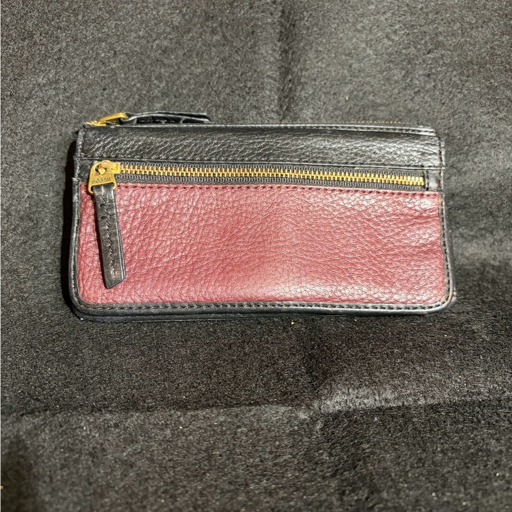 Fossil Black and Burgundy Wallet